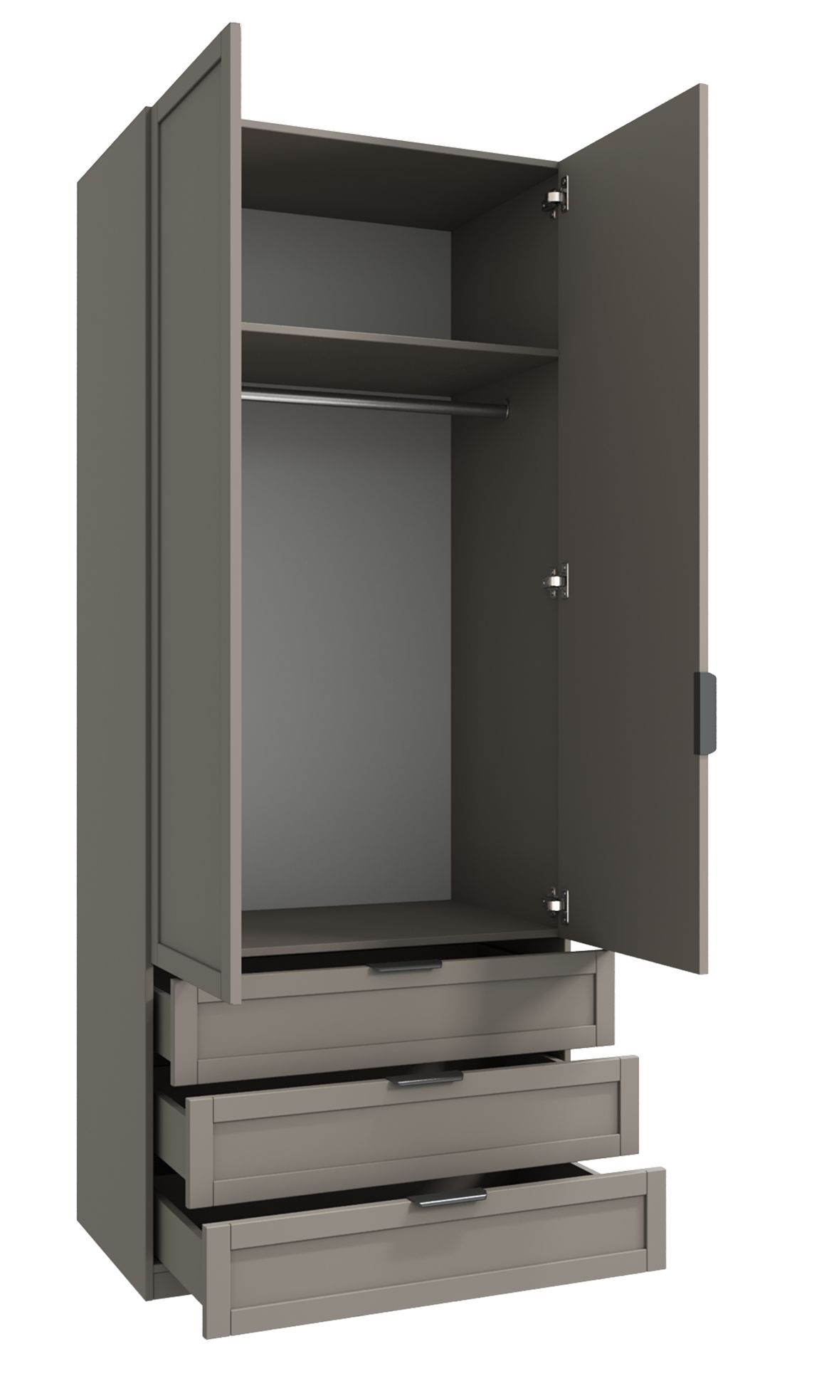 Шкафы распашные двухдверные с полками